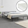 Struttura Letto in Metallo con Testiera Bassa con Materasso a Schiuma Fredda 180 x 200 cm Letto