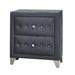 Everly Quinn 2 - Drawer Nightstand in Gray Wood/Upholstered in Brown/Gray | 28 H x 19 W x 30 D in | Wayfair B79A34ADE82F4D6C8E7F7B499CAE20FD