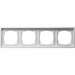 Gira Fläche Rahmen, 4f, reinweiß, glänzend, Kunststoff, Unterputzmontage, 0214112 Image
