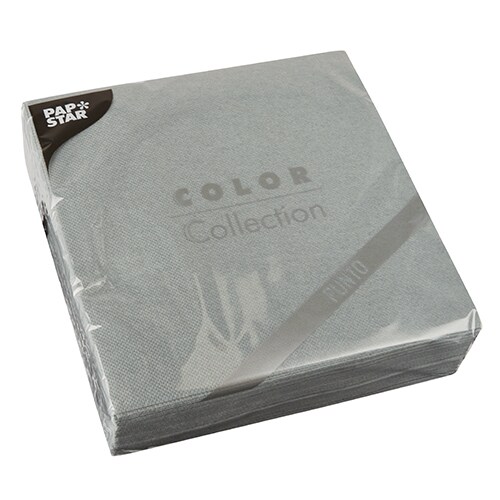 Papstar 18 X 30 Servietten, 2-lagig "PUNTO" 1/4-Falz 38 cm x 38 cm grau mikrogeprägt Image