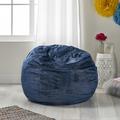 Trule Henley Standard Velvet Classic Bean Bag Velvet in Blue | 25 H x 34 W x 34 D in | Wayfair 3465D740F40D4BC4BDC2ABD56E7415D9