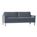 Ebern Designs Soroya 77.75" Flared Arm Sofa w/ Reversible Cushions Polyester in Blue/White | 33 H x 77.75 W x 36.75 D in | Wayfair