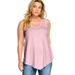 Plus Size Women's V-Neck Pointed Front Tank by ellos in Misty Rose (Size 34/36)