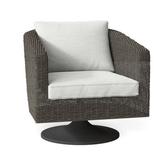 Bernhardt Newport Swivel Patio Chair w/ Cushions Wicker/Rattan in Gray | 31.5 H x 38.5 W x 29.5 D in | Wayfair O2002S_6032-002