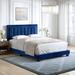 Latitude Run® Pisa Velvet Platform Bed Frame Upholstered/Velvet in Blue | 64.1 W x 85.6 D in | Wayfair 5D1C981D6C8B4CC48539283C042F3BBF