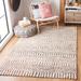 Pink/White 72 x 0.79 in Indoor Area Rug - Dakota Fields Dodge Geometric Hand-Knotted Ivory/Pink Area Rug Cotton/Wool | 72 W x 0.79 D in | Wayfair