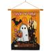 Breeze Decor Little Ghost 2-Sided Polyester 40 x 28 in. Flag Set in Black/Orange | 40 H x 28 W x 1 D in | Wayfair