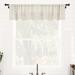 Clean Window Aya Textured Slub Stripe Linen Blend Sheer Rod Pocket Kitchen Curtain Valance in White | 14 H x 52 W x 0.25 D in | Wayfair WF-2CPY6Q0