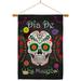 Breeze Decor Dia De Los Muertos 2-Sided Polyester 40 x 28 in. Flag Set in Black/Brown | 40 H x 28 W x 1 D in | Wayfair