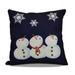 The Holiday Aisle® Assante Decorative Snowman Print Outdoor Square Pillow Cover & Insert /Polyfill blend in Blue/Navy | 16 H x 16 W x 6 D in | Wayfair