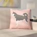 East Urban Home Siberian Husky Indoor/Outdoor Throw Pillow Polyester/Polyfill blend in Pink | 18 H x 18 W x 3 D in | Wayfair EAAS4093 39998626