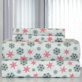 Latitude Run® Godalming Snowflakes Sheet Set Flannel/Cotton in White | 100 H x 70 W in | Wayfair D3FC634447014899ACF4EE1DF6EE3442