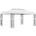 Goliraya Garden Gazebo with Double Roof Marquee Tent Stable Steel Frame for Outdoor Wedding Family Party 3x4 m White