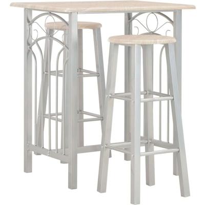 3-tlg. Bar-Set Holz und Stahl - Vidaxl Image