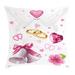 Ambesonne Wedding Rings Hearts Square Pillow Cover Polyester | 24 H x 24 W x 24 D in | Wayfair min_35142_24x24
