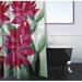 August Grove® Christmas Cactus Floral Print Single Shower Curtain in Red/Pink/Gray | 74 H x 71 W in | Wayfair AGGR2254 37695208