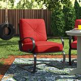 Lark Manor™ Alyah Spring Recliner Patio Chair w/ Cushions in Red | 34.8 H x 25.4 W x 29.7 D in | Wayfair E46120DF189749A7A77C28A593C91447