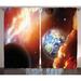 East Urban Home Space Dust Cloud Nebula Stars in Solar System Scene w/ Planet Earth Pluto & Neptune Graphic Print | 90 H in | Wayfair