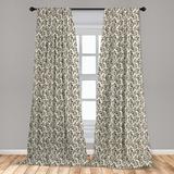East Urban Home Ambesonne Leaves Curtains, Monochrome Abstract Nature Flourish Flowers Swirls & Curved Motifs Vintage | 95 H in | Wayfair