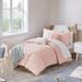 Latitude Run® Kazi Cotton Jacquard Comforter Set w/ Euro Shams & Throw Pillows Polyester/Polyfill/Cotton in Pink/Yellow | Wayfair