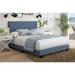 Latitude Run® Chloe Linen Platform Bed Frame Upholstered/Linen in Blue | 47 H x 80.3 W x 86.4 D in | Wayfair C48A431BEFA24888B7A53A60D126229C