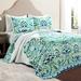 World Menagerie Bridgetown Reversible Traditional 3 Piece Quilt Set Cotton in Blue | King Quilt + 2 King Shams | Wayfair