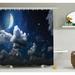 East Urban Home Moon Clouds Stars Night Shower Curtain Set Polyester | 75 H x 69 W in | Wayfair sc_16573_long