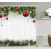 The Holiday Aisle® Tarun Christmas Tree Balls Ornaments Shower Curtain + Hooks Polyester | 75 H x 69 W in | Wayfair THLA2023 39393989