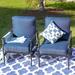 Red Barrel Studio® Ulla Patio Chair w/ Cushions Metal in Blue | 33.5 H x 25.2 W x 30.7 D in | Wayfair 3267743F08544F2FB25238616C9972F7