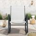 Zipcode Design™ Dupree Outdoor Rocking Metal Chair Metal in Gray/Black | 37.2 H x 23.62 W x 40.55 D in | Wayfair E991EA6E235F44DB938A1FC57F9F0524