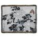 World Menagerie Peonies & Butterfly Cotton Throw Cotton in Gray | 37 W in | Wayfair AA8454B573C44788B739269EA7FFAA11