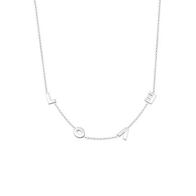 Elli Erbskette Love Wording 925 Silber silberfarben Damen Image