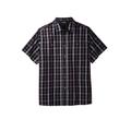 Men's Big & Tall Short Sleeve Printed Check Sport Shirt by KingSize in Dark Purple Check (Size 4XL)