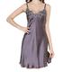 DISSA Women 100% Silk Nightdress Sleeveless Pyjamas D2126,Purple,Xl