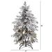 The Holiday Aisle® Flocked Realistic Artificial Spruce Christmas Tree w/ LED Lights in Green/White | 4' H | Wayfair