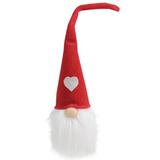 Northlight Seasonal 21.5" Red & White Gnome Head w/ Hat Table Top Christmas Decoration, Faux Fur | 21.5 H x 4.25 W x 4 D in | Wayfair