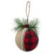 Northlight Seasonal Plaid w/ Burlap Christmas Ball Ornaments 6" (152mm) Plastic in Red/Black | 4 H x 4 W x 4 D in | Wayfair NORTHLIGHT LJ28008