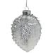 Northlight Seasonal 4" Silver Glittered Half Pine Cone Glass Christmas Ornament Glass in Gray/Green/Yellow | 5 H x 2.25 W x 3.25 D in | Wayfair