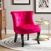 Side Chair - Etta Avenue™ Grenier Traditional Velvet Upholstered Wingback Side Chair w/ Button-Tufted Cotton in Pink/Gray/Black | Wayfair