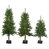 Northlight Seasonal Set of 3 Alpine Artificial Christmas Trees 4', 5' & 6' - Unlit in Green | 30 W in | Wayfair NORTHLIGHT V27445