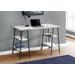 "Computer Desk / Home Office / Laptop / Storage Shelves / 48""L / Work / Metal / Laminate / White Marble Look / Black / Contemporary / Modern - Monarch Specialties I 7527"