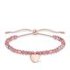 Thomas Sabo Armband rosa Perlen mit Herz roségold, 925 Sterlingsilber, 13-20 cm Länge