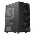 Aerocool Hive ARGB Mid Tower PC Gamng Case with Tempered Glass Window, 2 x ARGB Fans, 2 x USB 3.0, Supports ATX/Micro-ATX/Mini-ATX, Black ,ACCM-PV27033.11