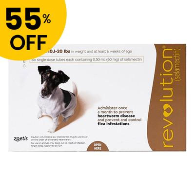 55% Off Revolution Small Dogs 10.1 - 20lbs (Brown) 6 Doses