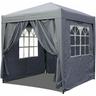 Gazebo Pop-Up 2 x 2 m Fumè con 4 fianchi Easy fastening con 2 cerniere