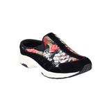 Wide Width Women's The Traveltime Slip On Mule by Easy Spirit in Black Floral (Size 8 1/2 W)