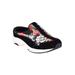 Wide Width Women's The Traveltime Slip On Mule by Easy Spirit in Black Floral (Size 8 1/2 W)