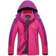 Hiking Jacket Women Waterproof Ladies Jacket Sports Soft Shell Jacket Fishing Snow Ski Coat Women Jacket with Hood Rose Red