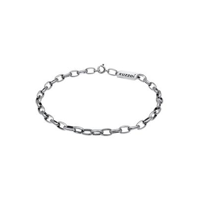 KUZZOI Herren Gliederkette Oval Massiv Basic 925 Silber 23 Image