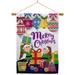 Breeze Decor Santa Helper Merry Christams 2-Sided Polyester 40 x 28 in. Flag Set in Brown/Gray/Green | 40 H x 28 W x 1 D in | Wayfair